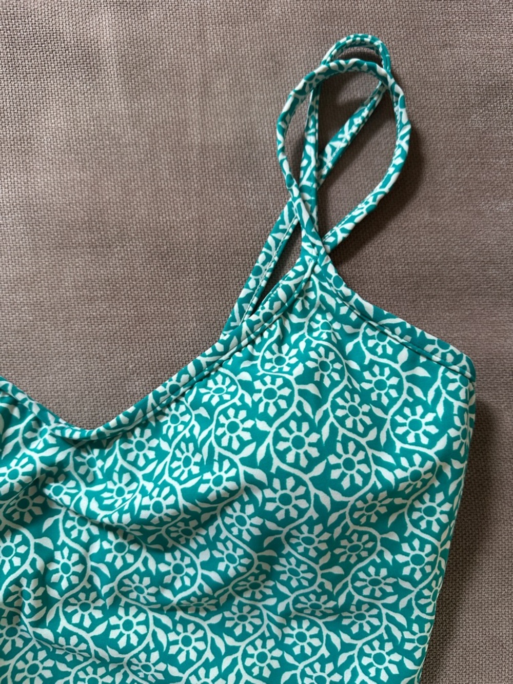 Teal Patterned One-Piece Swimsuit - Picture 4 of 8